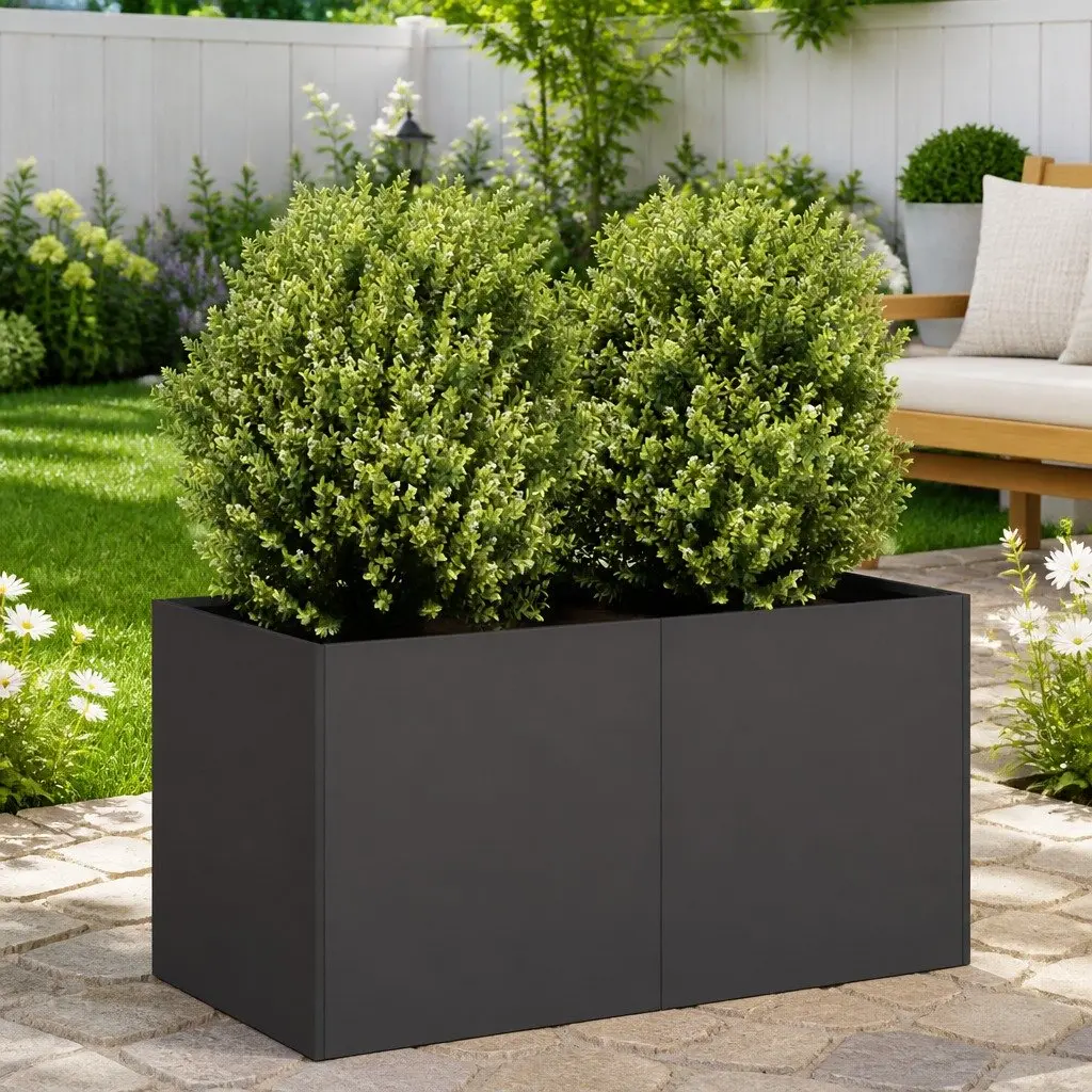 Planter Cold-rolled Steel 80x40x40 cm Black Raised Garden Bed