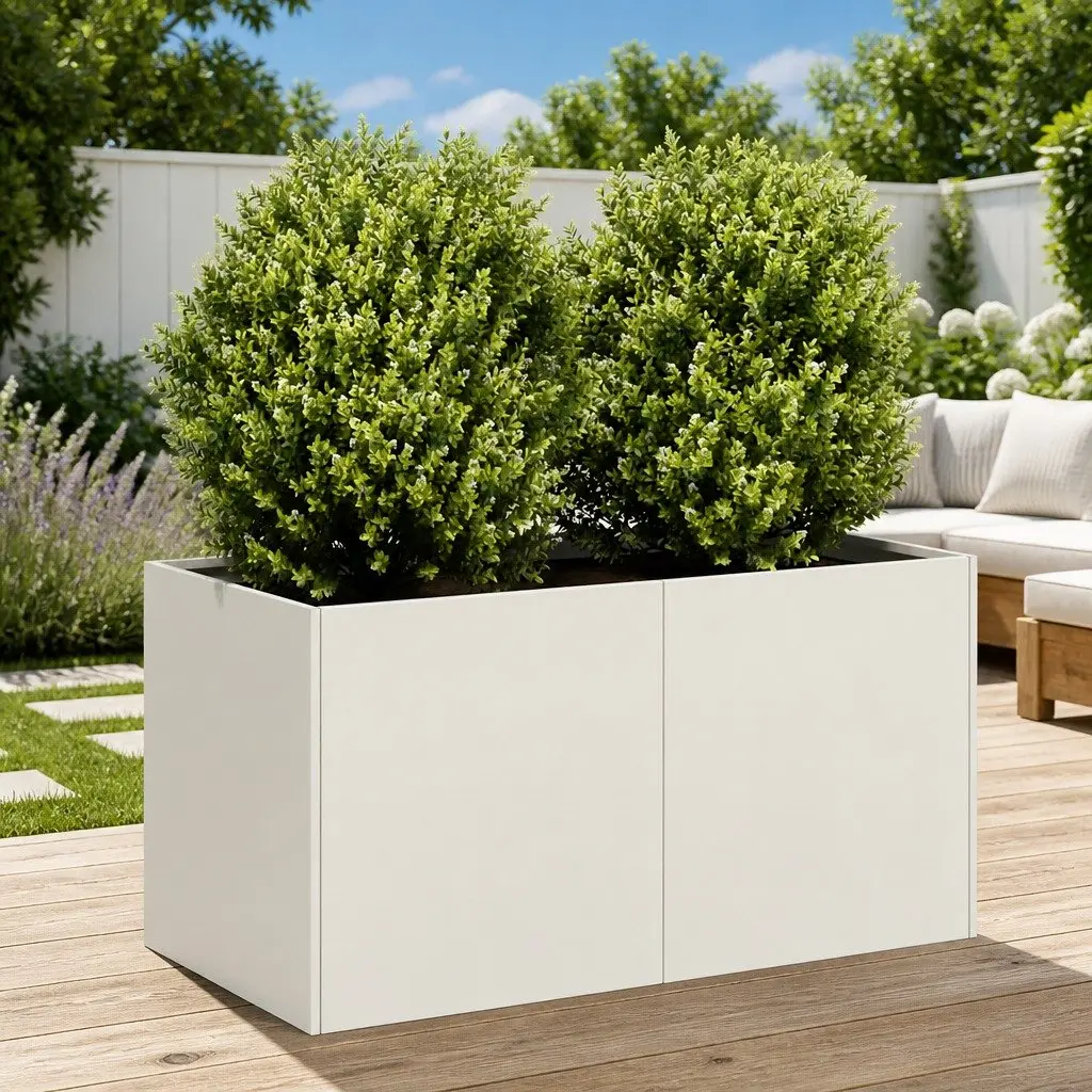 Raised Garden Planter Box Cold-rolled Steel 80x40x40cm White