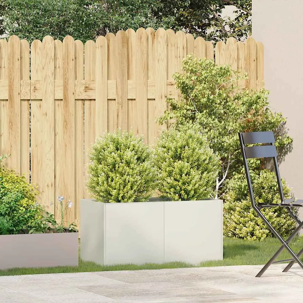 Raised Garden Planter Box Cold-rolled Steel 80x40x40cm White