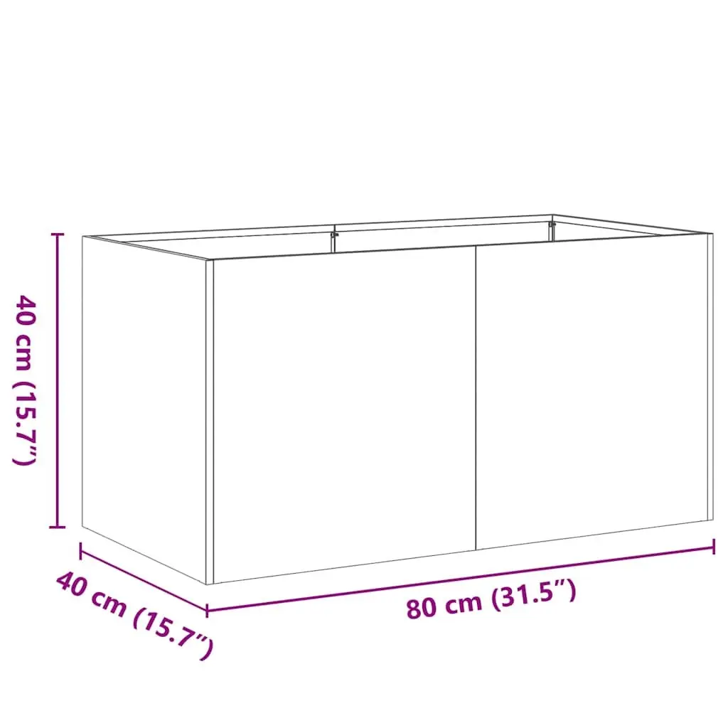 Raised Garden Planter Box Cold-rolled Steel 80x40x40cm White