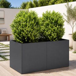 Durable Anthracite Cold-Rolled Steel Planter 80x40x40cm
