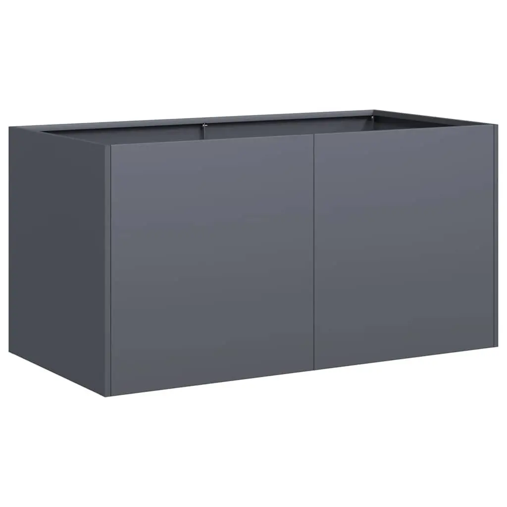 Anthracite Cold-Rolled Steel Planter 80x40x40cm