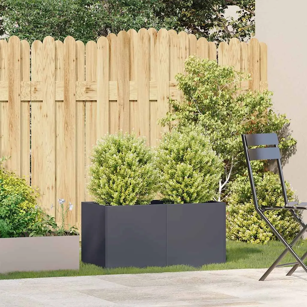 Anthracite Cold-Rolled Steel Planter 80x40x40cm