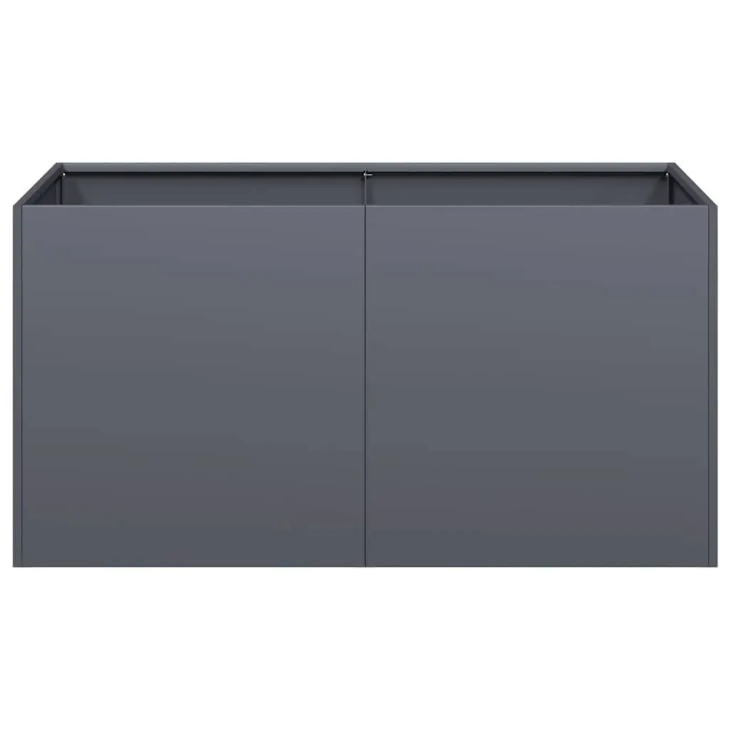 Anthracite Cold-Rolled Steel Planter 80x40x40cm
