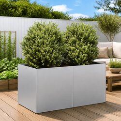 Durable Galvanised Steel Planter for Your Garden 80x40x40cm