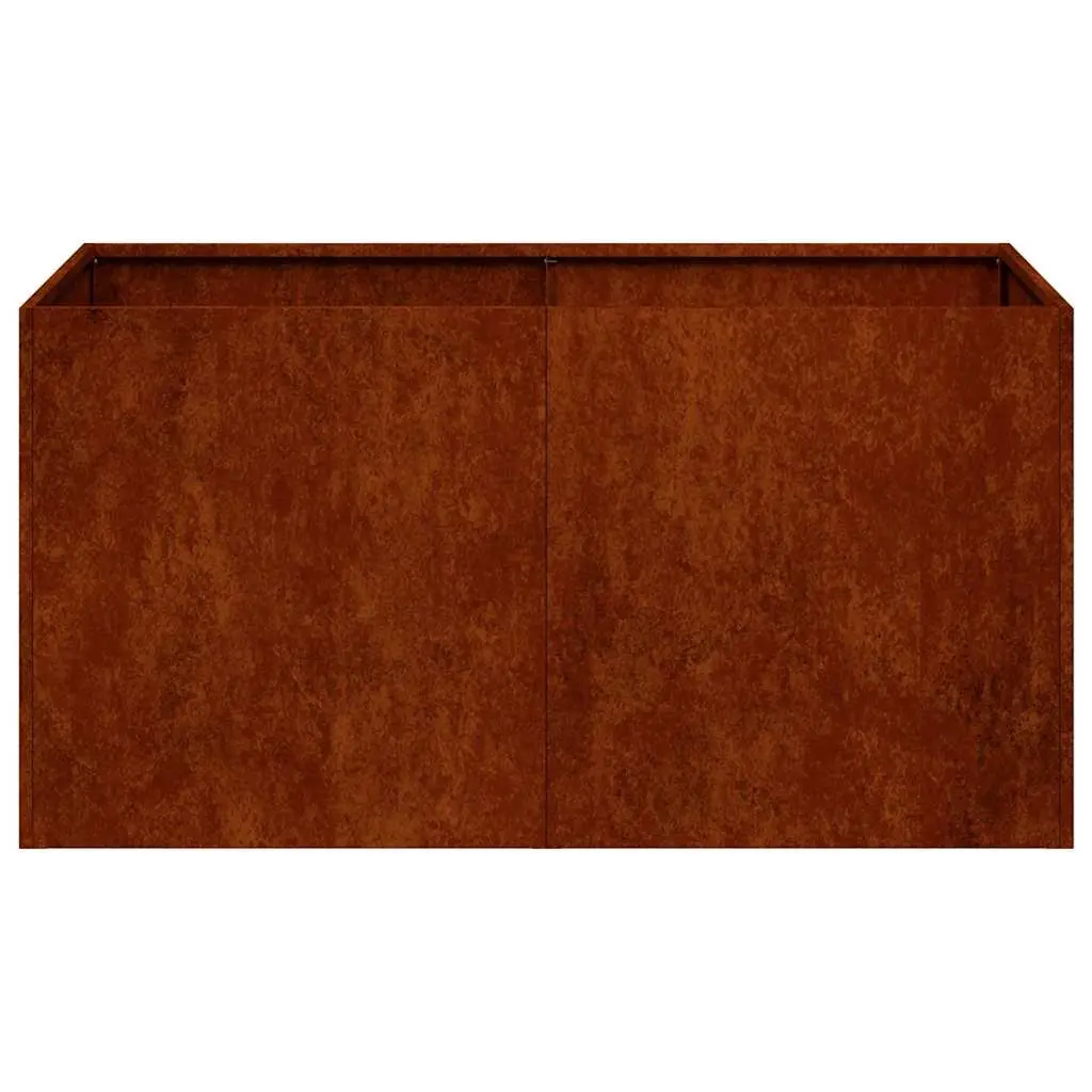 Raised Garden Planter Box Weathering Steel 80 x 40 x 40 cm Brown