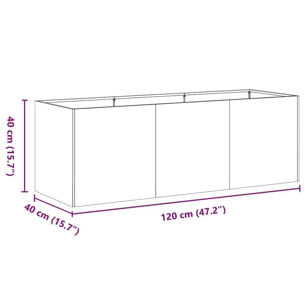 Raised Garden Planter Box Cold-rolled Steel 120x40x40 cm Black