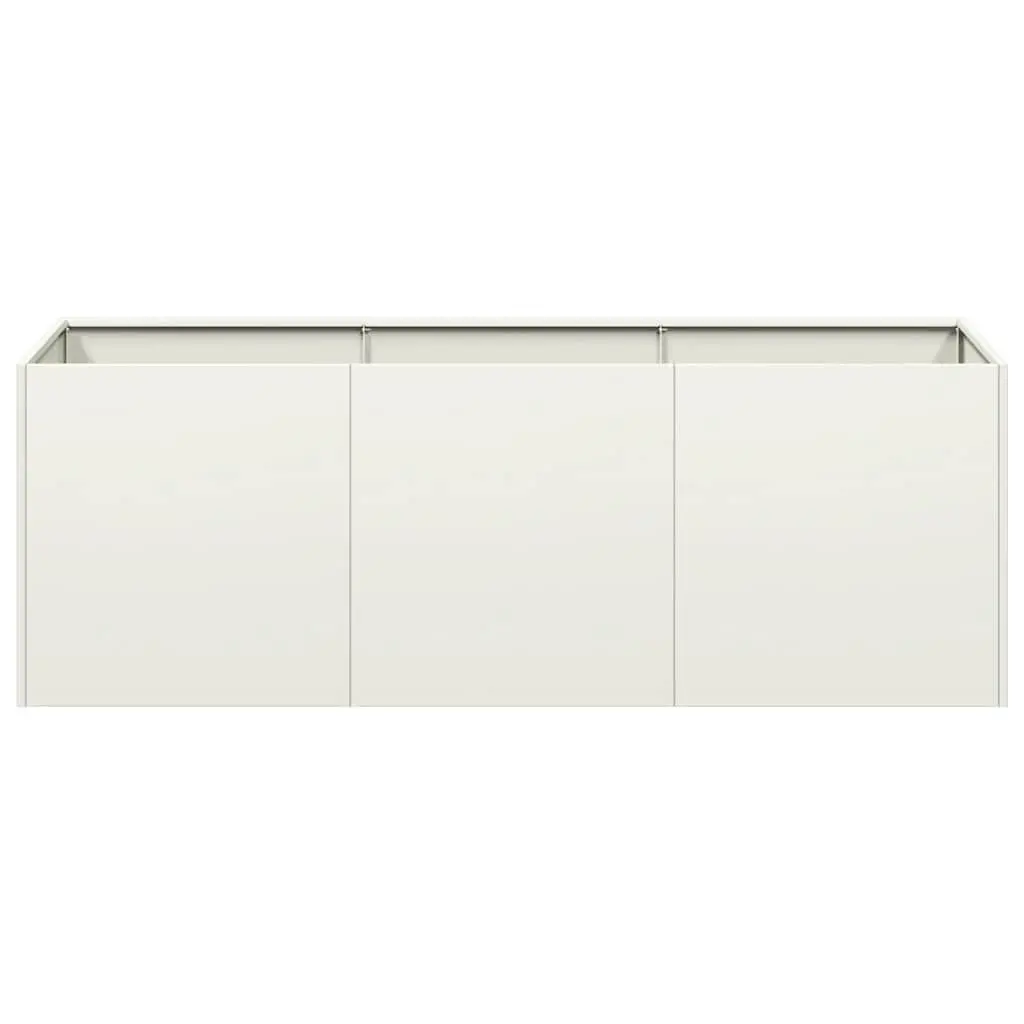 Planter Cold-rolled Steel 120x40x40 cm White Raised Bed Garden Outdoor Pots