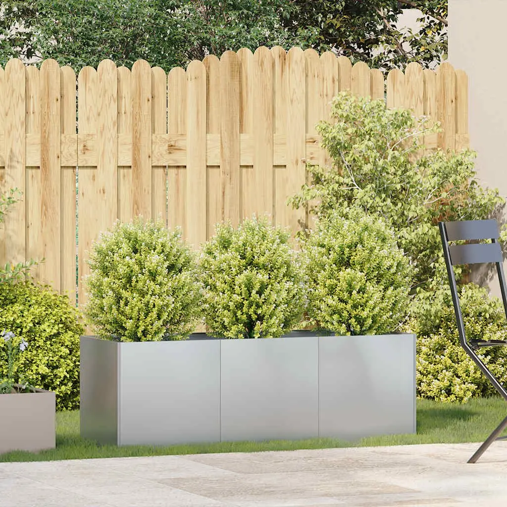 Galvanised Steel Planter Raised Garden Bed 120 x 40 x 40 cm Silver