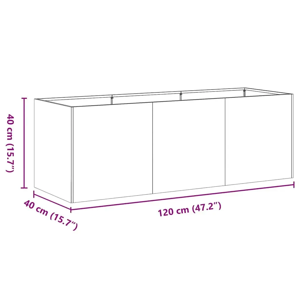 Galvanised Steel Planter Raised Garden Bed 120 x 40 x 40 cm Silver