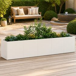 Sturdy White Raised Garden Planter Box 200x40x40 cm