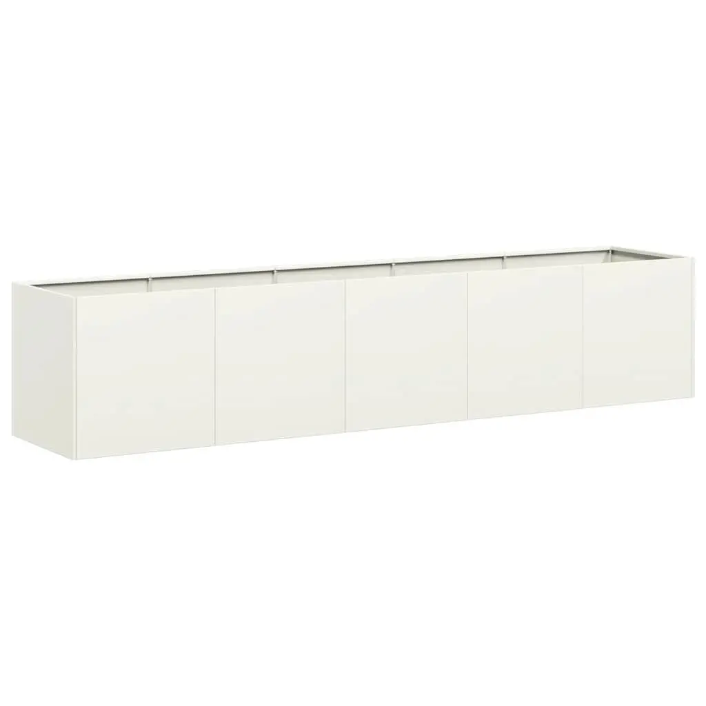 Raised Garden Planter Box Cold-Rolled Steel 200x40x40 cm White