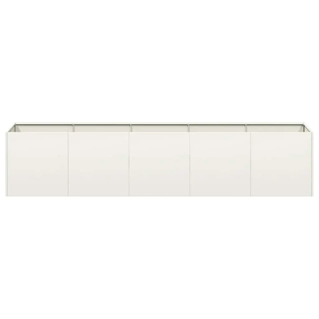 Raised Garden Planter Box Cold-Rolled Steel 200x40x40 cm White