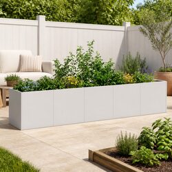Durable Galvanised Steel Planter for Outdoor Use 200x40x40cm