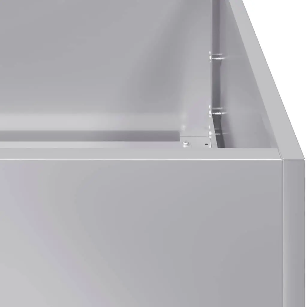 Galvanised Steel Planter Raised Garden Bed 200x40x40cm Silver