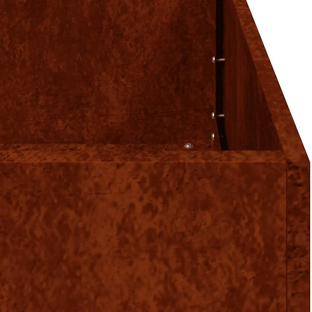 Weathering Steel Planter 200x40x40 cm Brown