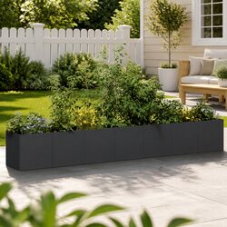 Premium Black Steel Raised Garden Planter Box 280x40x40cm