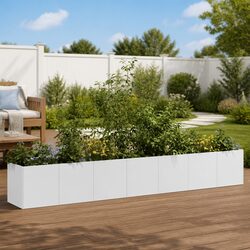 Sturdy Galvanised Steel Planter 280x40x40 cm for Gardens