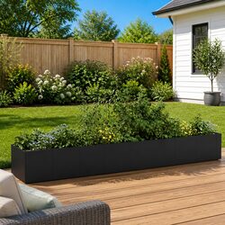 Durable Raised Garden Planter Box 360cm Black Steel