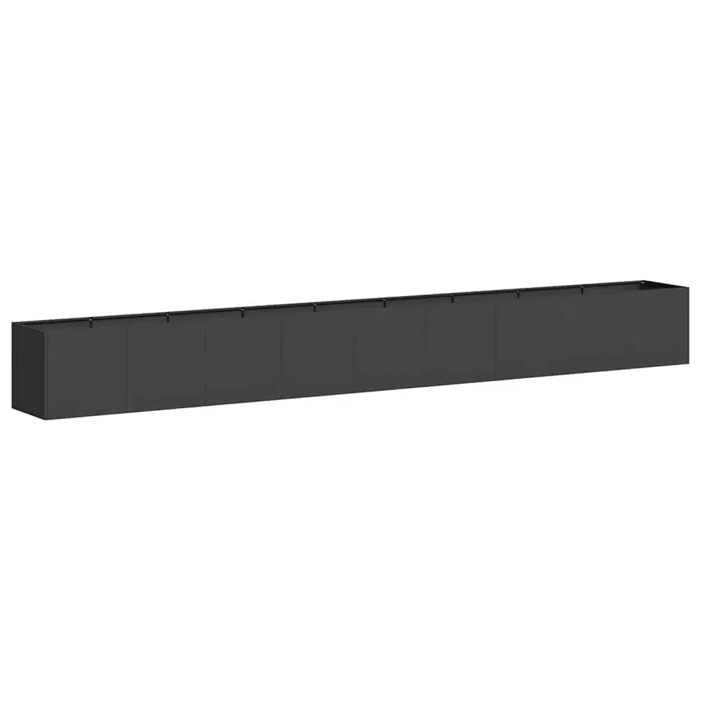 Outdoor Planter Box Cold-rolled Steel 360cm Black Raised Garden Flower Bed