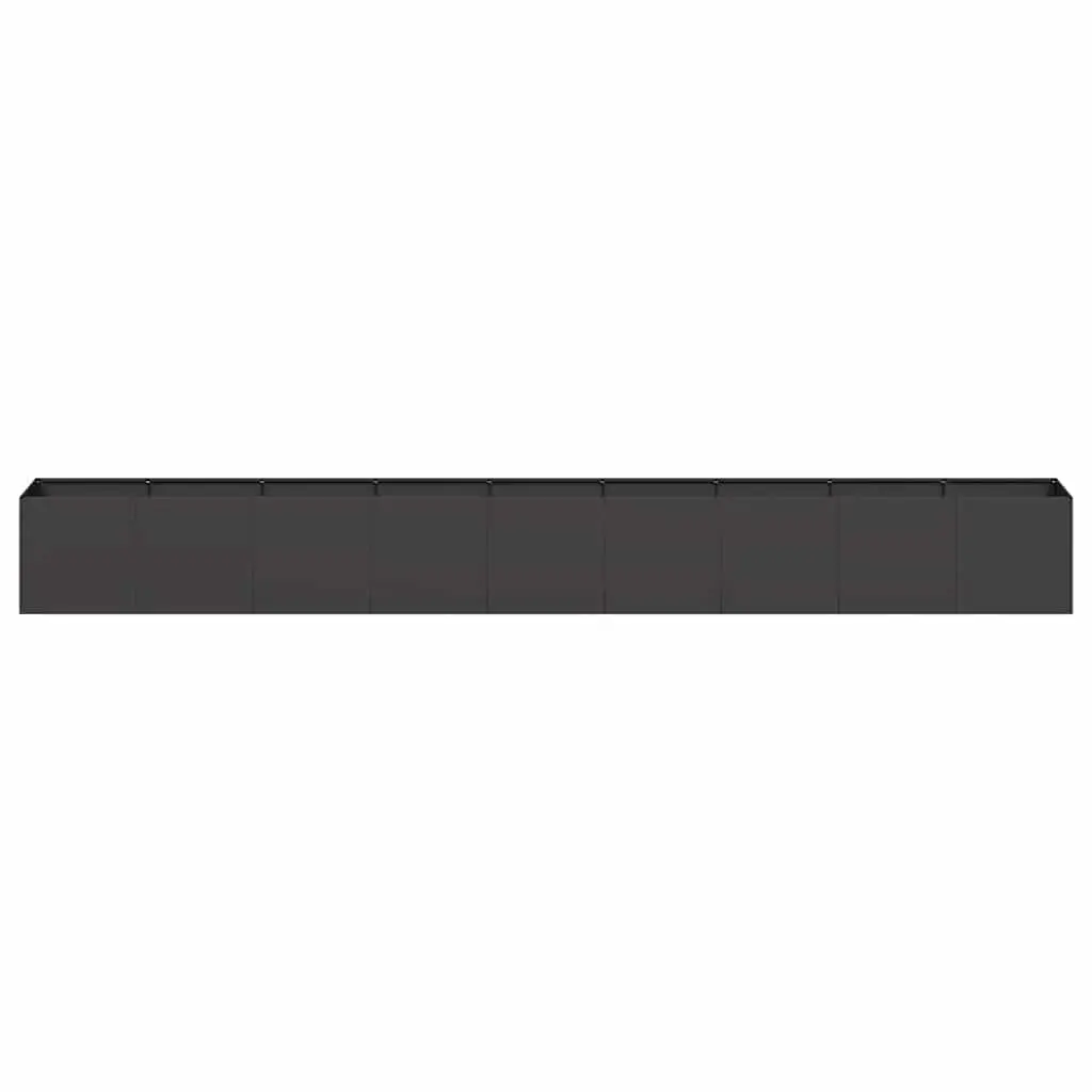 Outdoor Planter Box Cold-rolled Steel 360cm Black Raised Garden Flower Bed