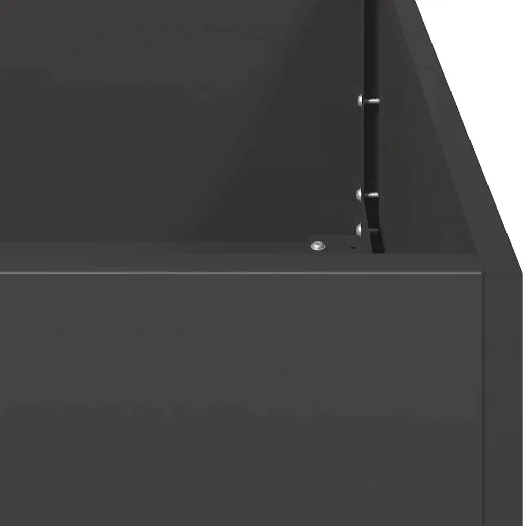 Planter Box Cold-rolled Steel 40x40x80 cm Black Raised Garden Bed Outdoor