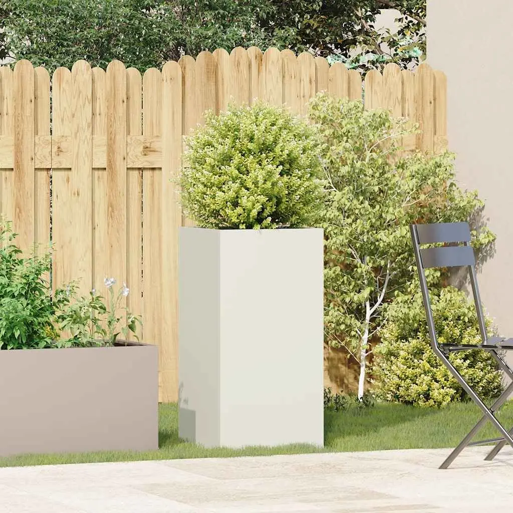 Cold-rolled Steel Planter White 40x40x80 cm Raised Garden Bed