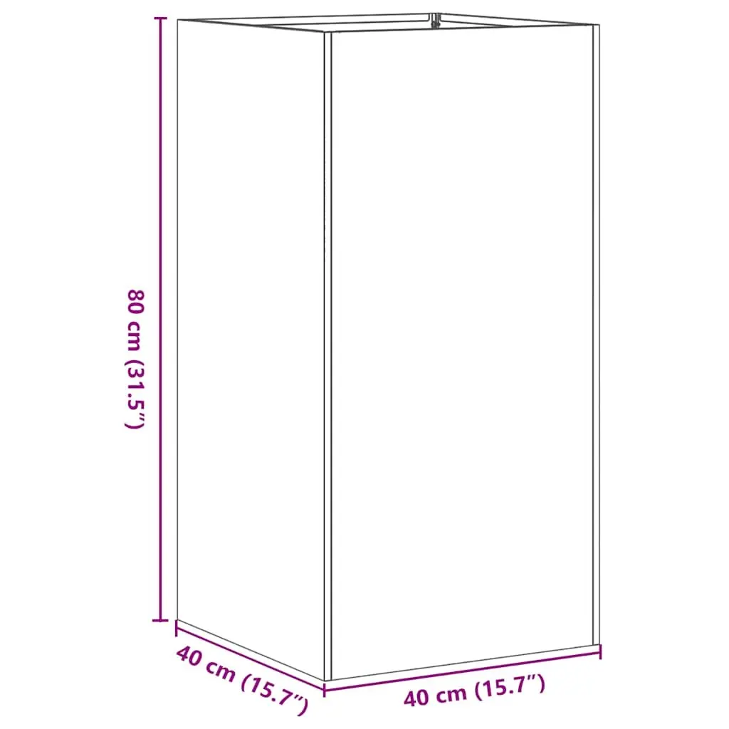 Anthracite Raised Garden Planter Box 40x40x80cm