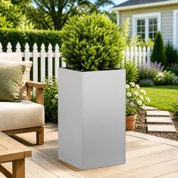 Galvanised Steel Planter Box for Outdoor Spaces 40x40x80 cm