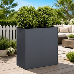 Exceptional Anthracite Cold-Rolled Steel Raised Planter