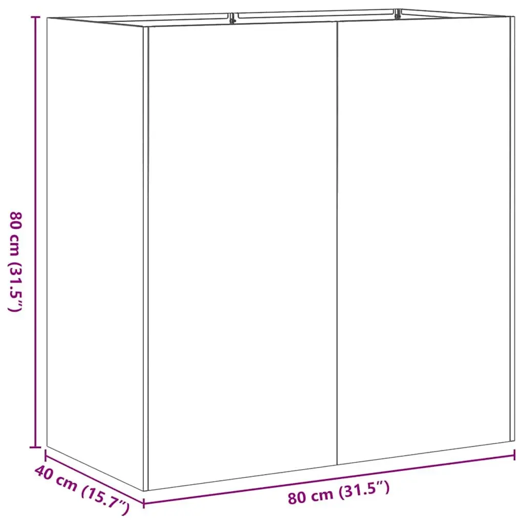 Planter Anthracite Cold-Rolled Steel 80x40x80cm Raised Garden Bed Outdoor