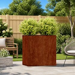 Durable Weathering Steel Planter for Your Garden 80x40x80cm