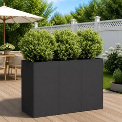 Deep Large Black Raised Planter Box for Gardens