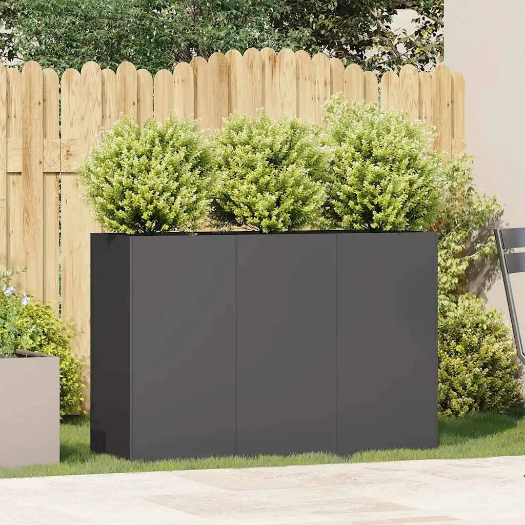 Raised Planter Box Cold-Rolled Steel 120 x 40 x 80 cm Black