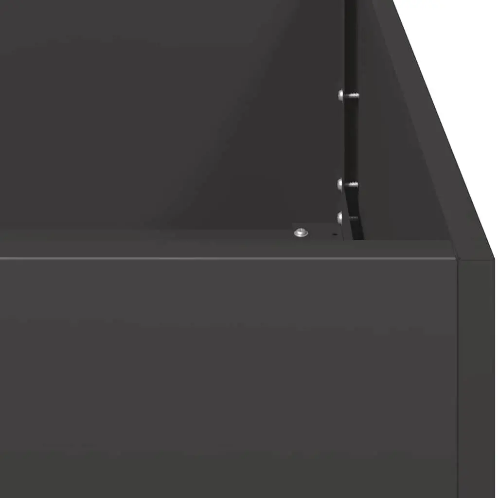 Raised Planter Box Cold-Rolled Steel 120 x 40 x 80 cm Black