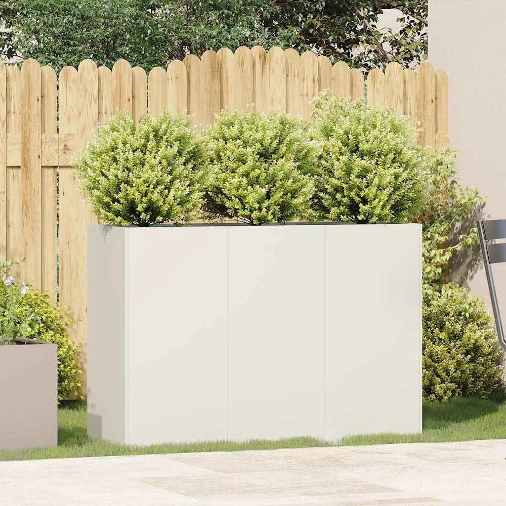 Cold-Rolled Steel Planter Box in White 120x40x80 cm