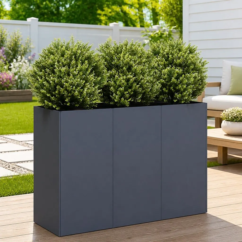 Anthracite Cold-rolled Steel Raised Garden Planter Box 120x40x80cm