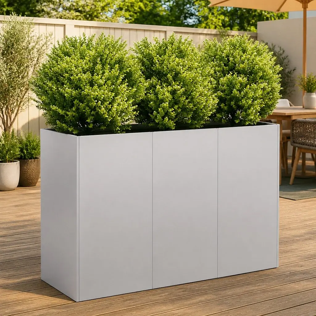 Galvanised Steel Planter 120x40x80 cm for Outdoor Gardening