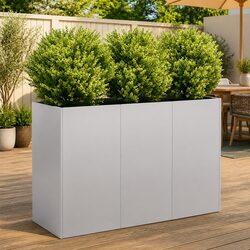 Premium Galvanised Steel Planter 120x40x80 cm for Outdoor Gardening