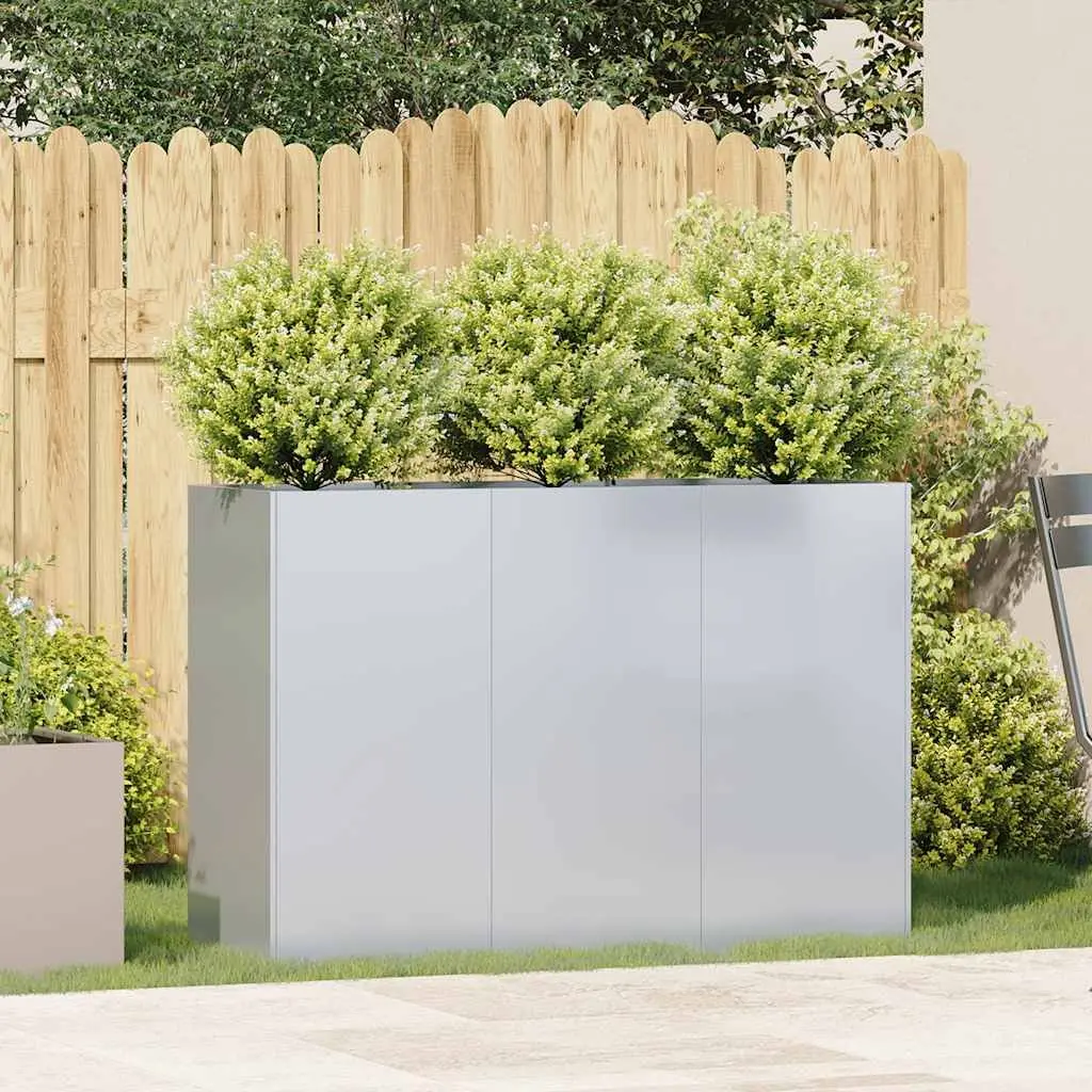 Galvanised Steel Planter 120x40x80 cm for Outdoor Gardening