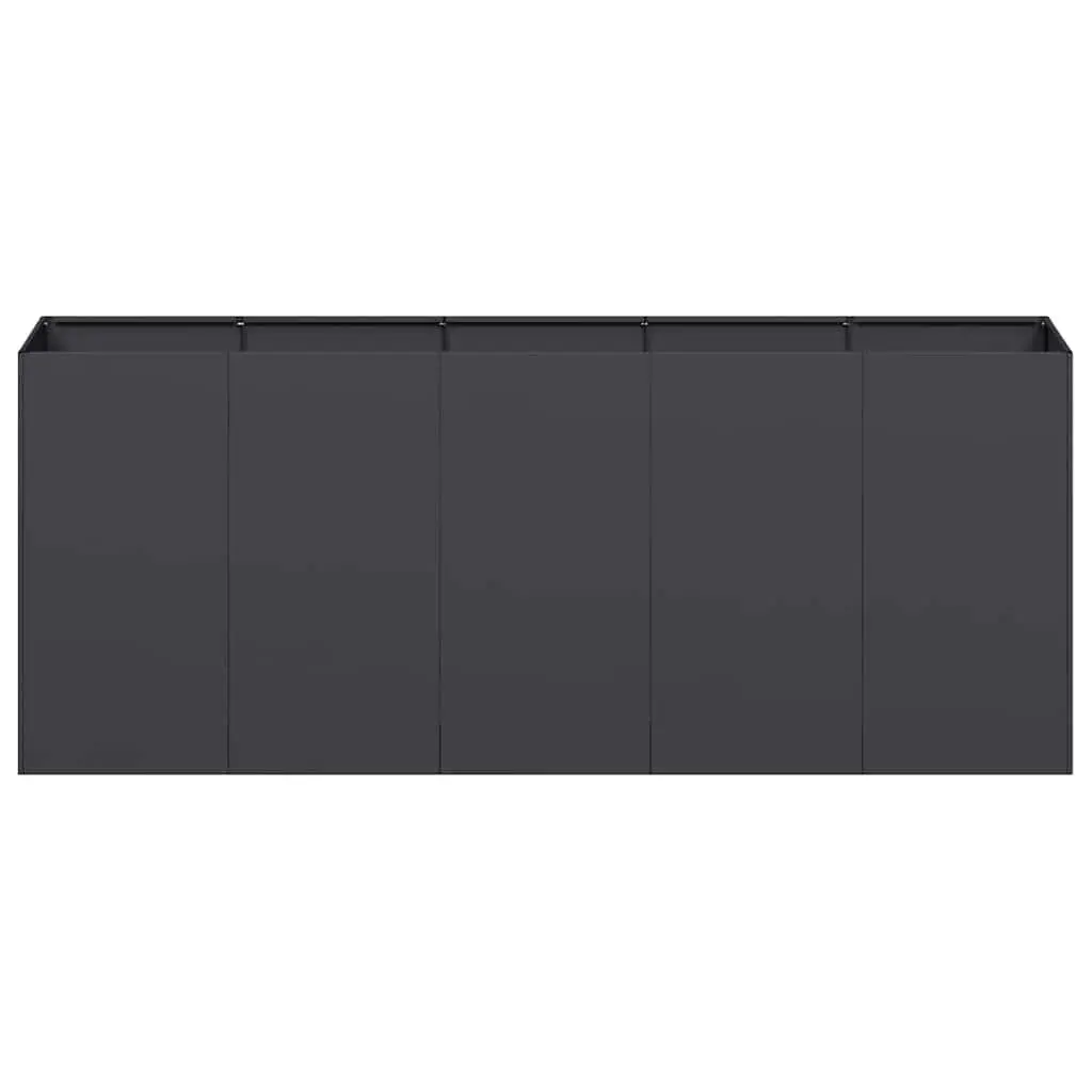 Raised Garden Planter Box Cold-rolled Steel 200x40x80cm Black