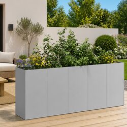 Galvanised Steel Raised Planter Box 200x40x80 cm