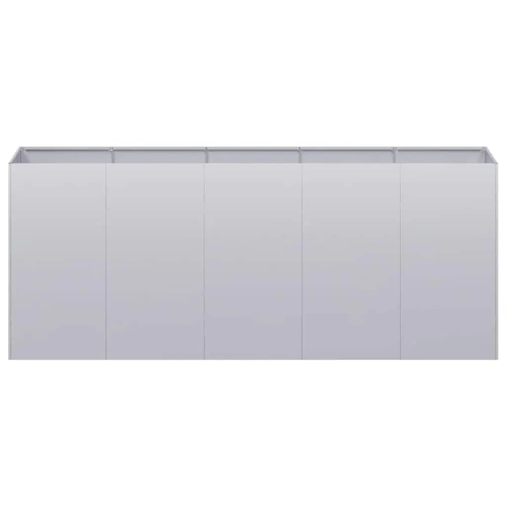Raised Garden Planter Box Galvanised Steel 200x40x80 cm Silver