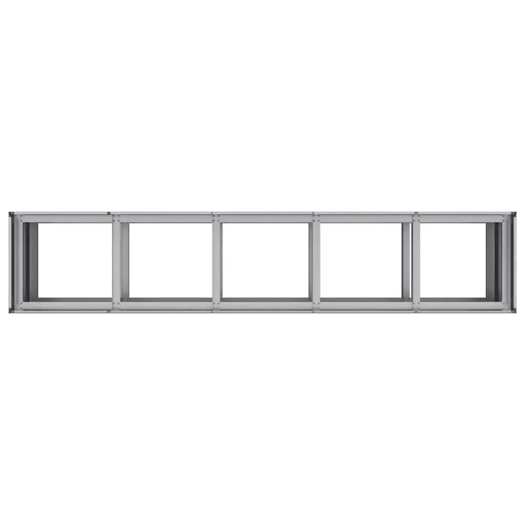 Raised Garden Planter Box Galvanised Steel 200x40x80 cm Silver