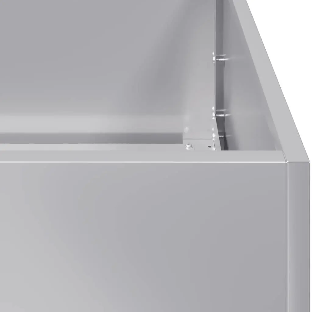 Raised Garden Planter Box Galvanised Steel 200x40x80 cm Silver