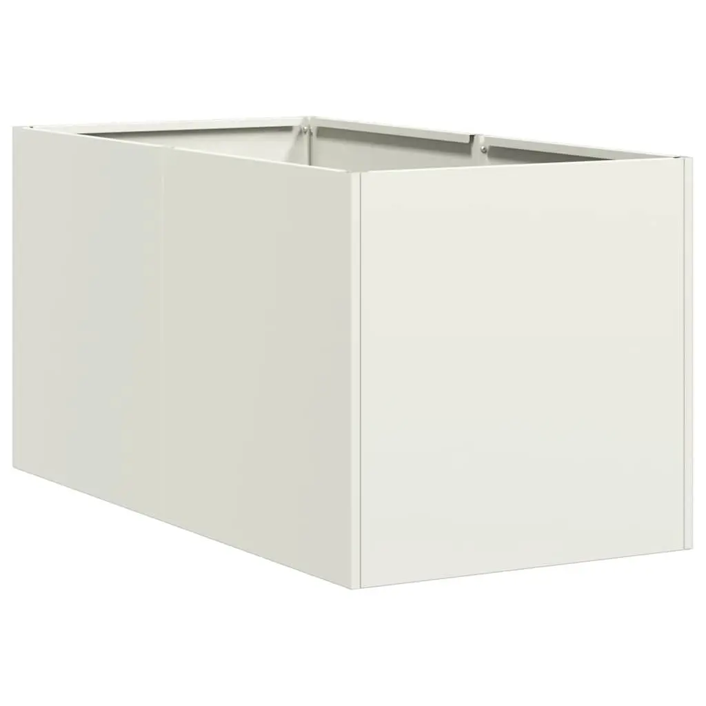 Planter Cold-rolled Steel 40x80x40 cm White Raised Bed Garden Flower Box