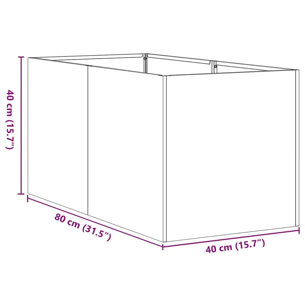 Raised Garden Planter Box 40x80x40 cm Anthracite