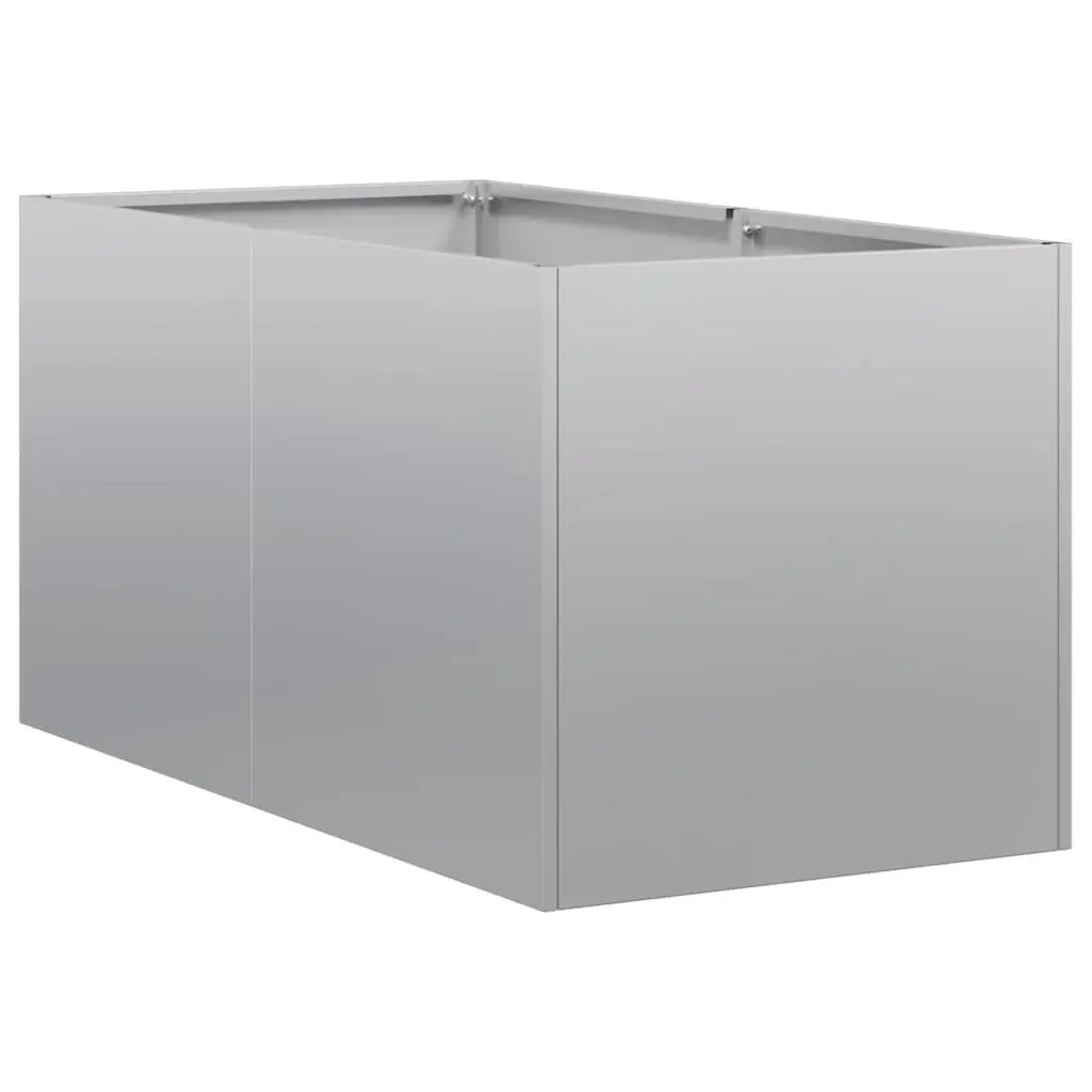 Raised Bed Planter Galvanised Steel 40x80x40cm Silver