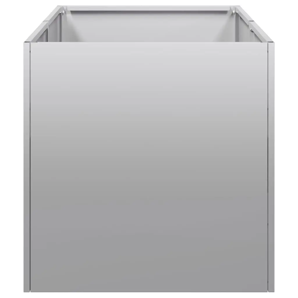 Raised Bed Planter Galvanised Steel 40x80x40cm Silver
