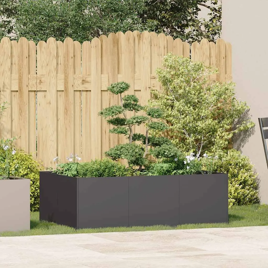 Black Steel Planter Box 120x80x40 cm